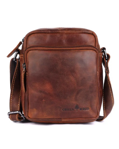 Hudson Unisex Leather Compact Crossbody Bag