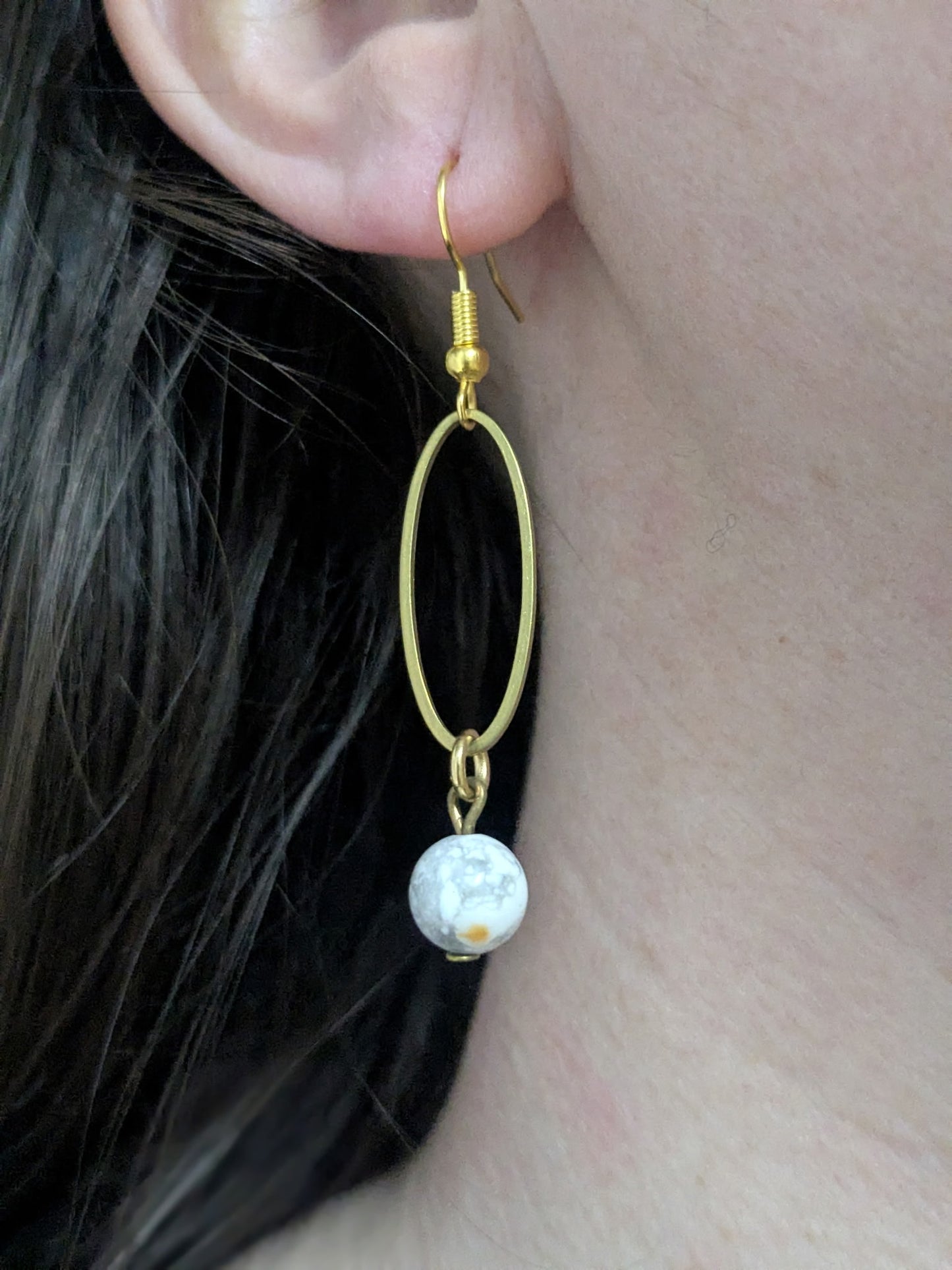 Ivory Sky Howlite Earrings