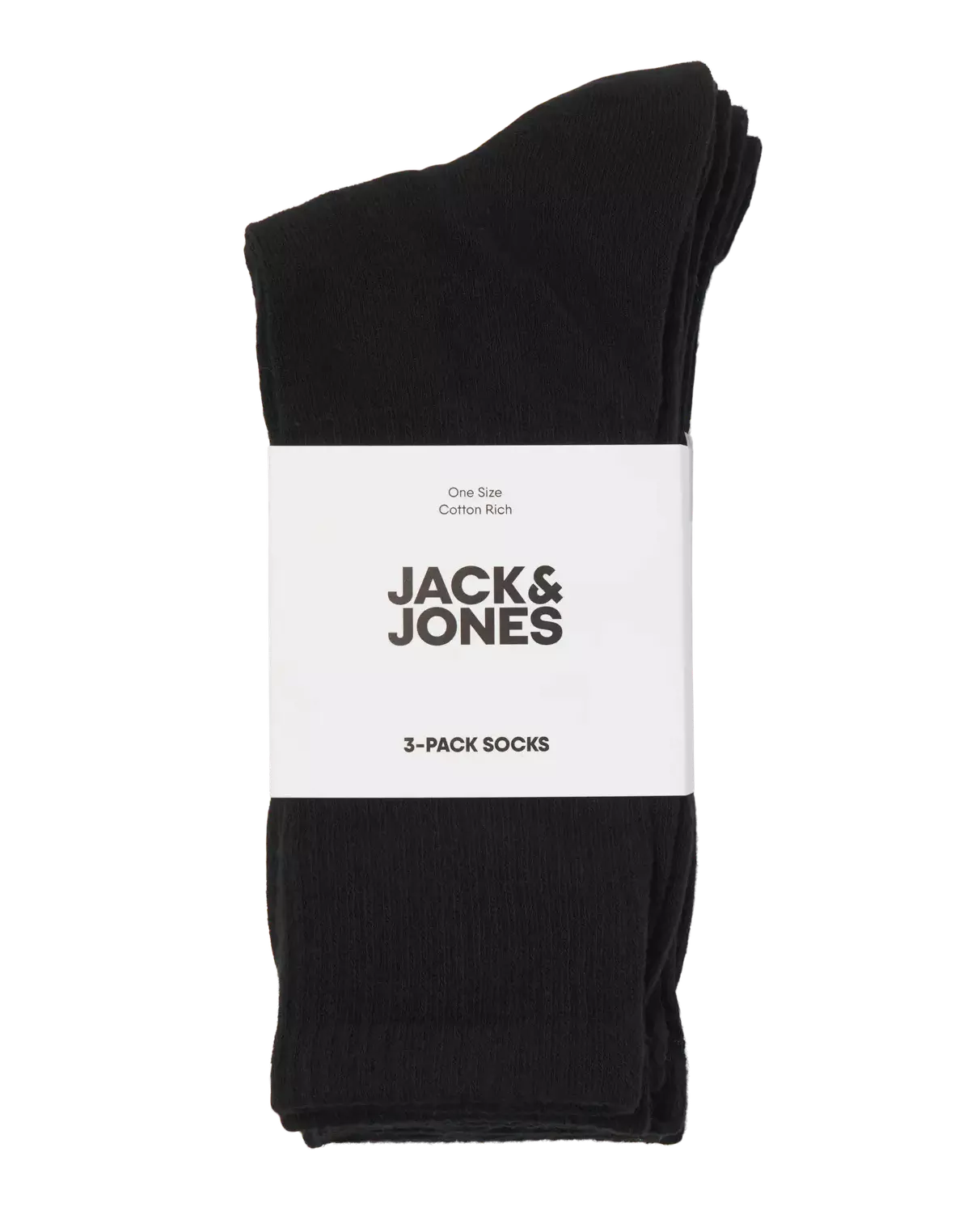 Black Cotton Blend 3-Pack Socks