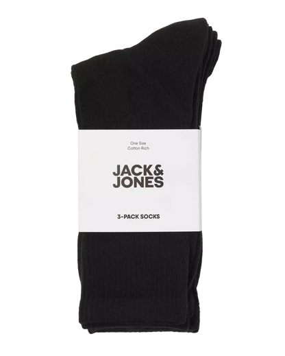 Black Cotton Blend 3-Pack Socks