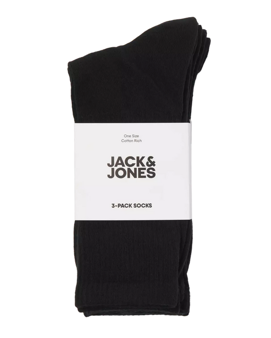 Black Cotton Blend 3-Pack Socks
