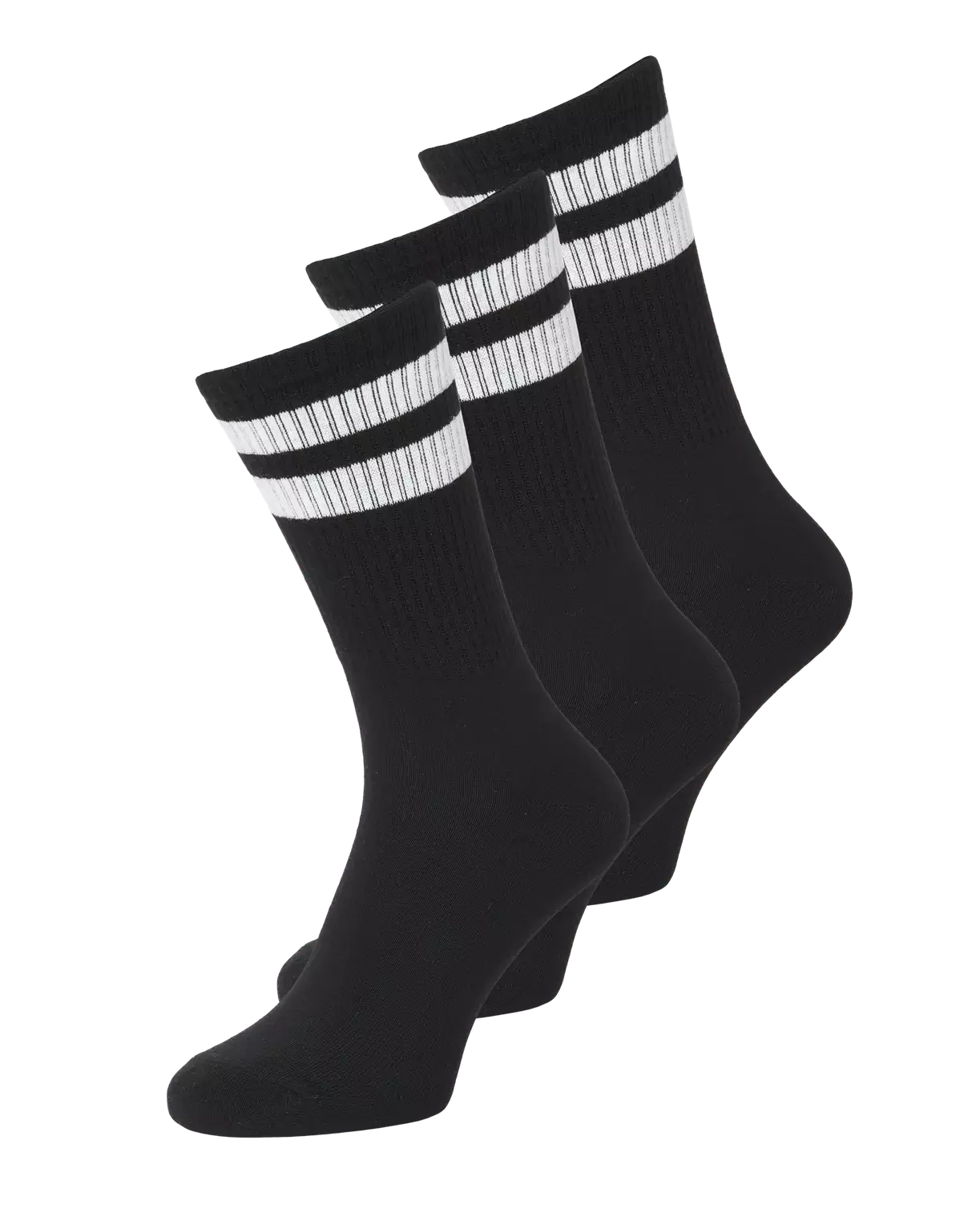 Black Striped 3-Pack Sport Socks