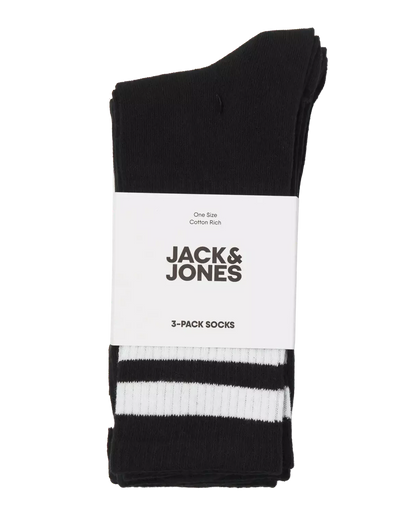Black Striped 3-Pack Sport Socks