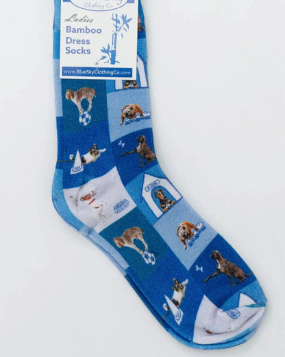 Blue Dog Bamboo Dress Socks 🍁