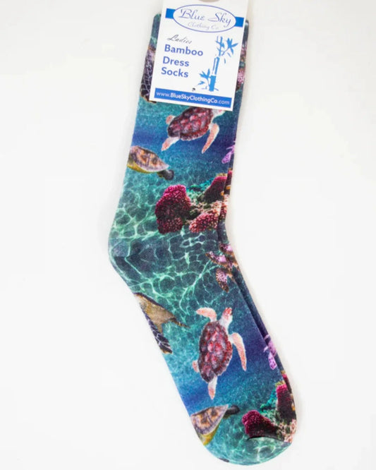 Sea Turtle Bamboo Dress Socks 🍁