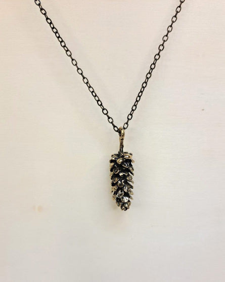 Large Pine Cone Gold Necklace