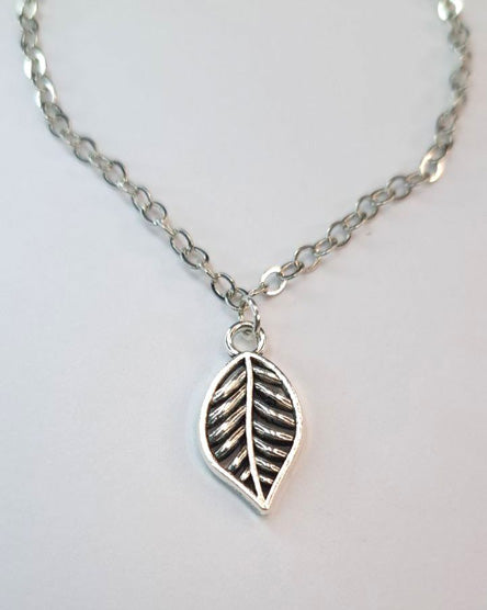 Leaf Silver Charm Bracelet