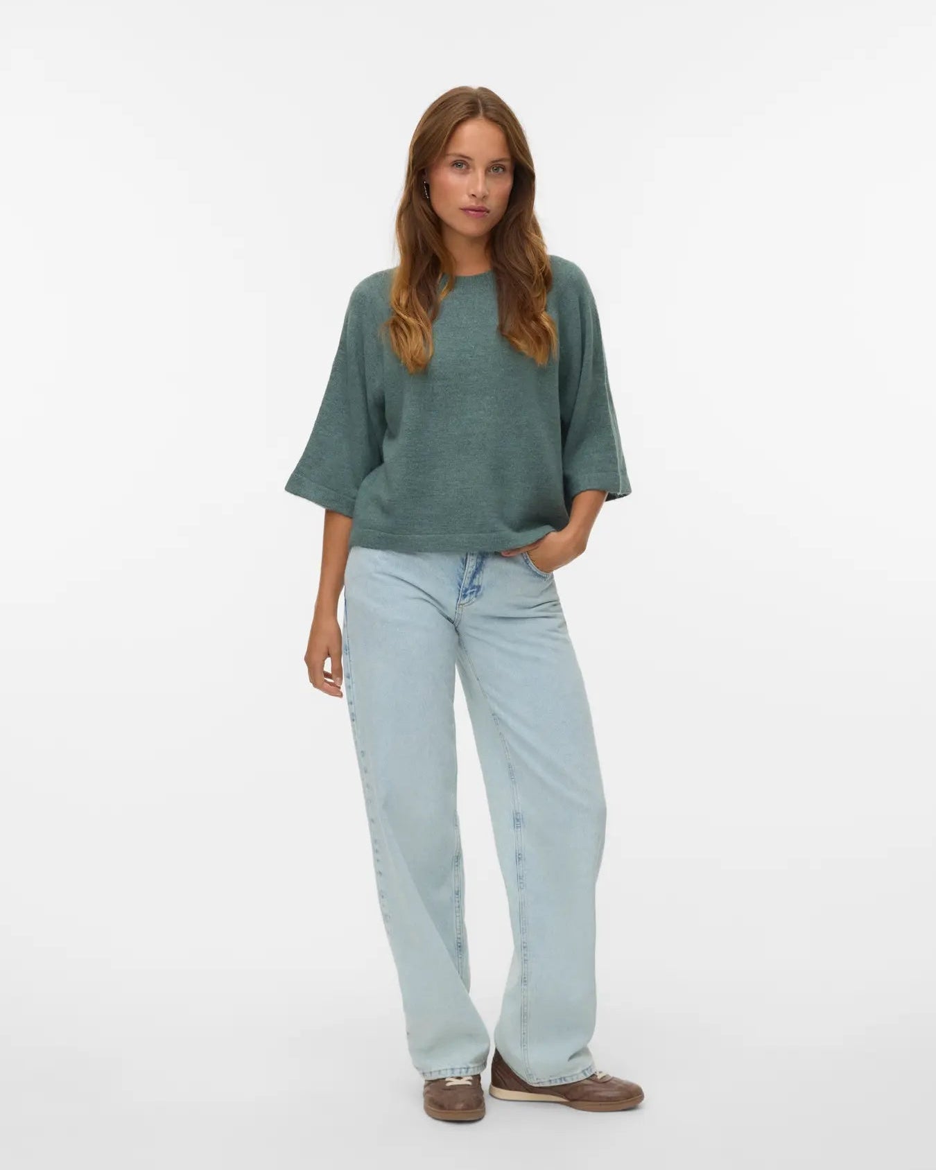 The Lefile 3/4 Sleeve Crew Neck Top - 2 COLORS