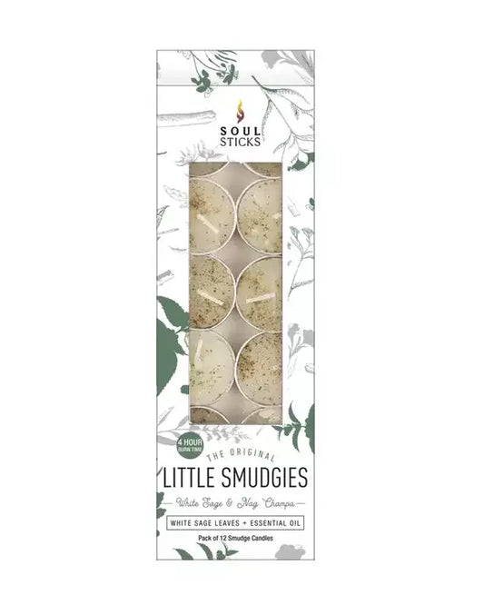 Nag Champa + White Sage Little Smudgies Tea Light Candle Pack