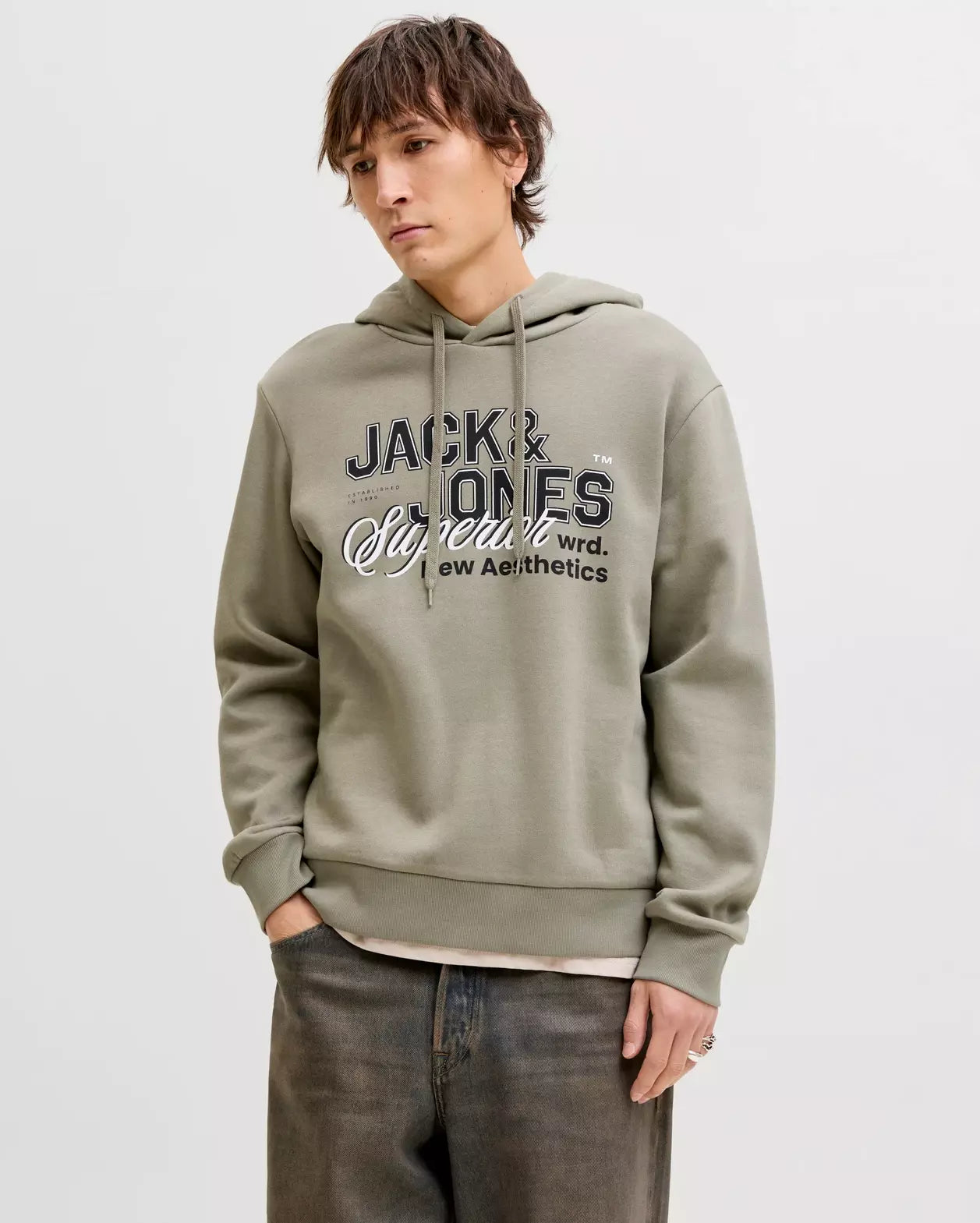 The Jack & Jones Olive Gray Hoodie