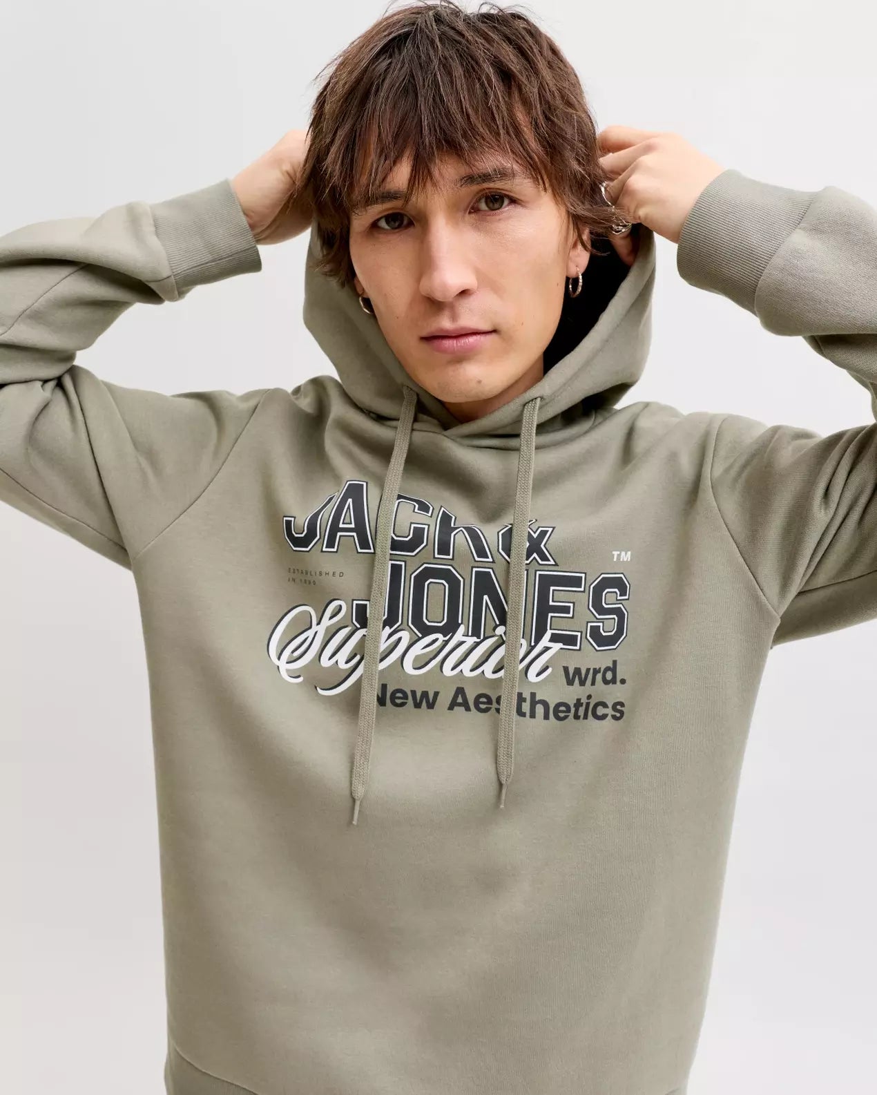 The Jack & Jones Olive Gray Hoodie