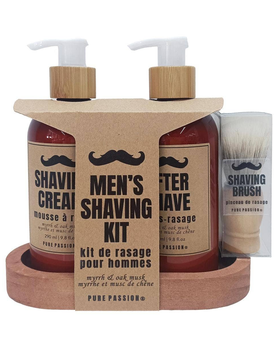 Men's Shaving Kit - Wooden Caddy