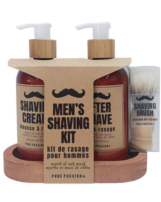 Men's Shaving Kit - Wooden Caddy