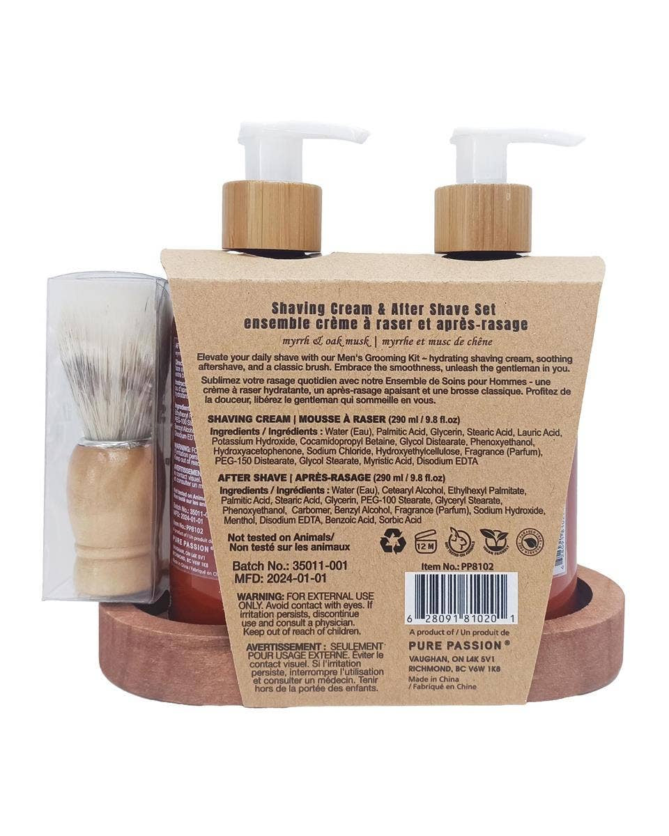 Men's Shaving Kit - Wooden Caddy