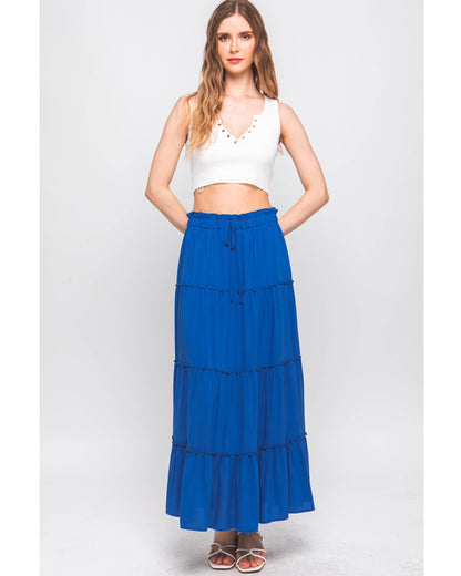 Tiered Long Maxi Skirt: 3 Colors