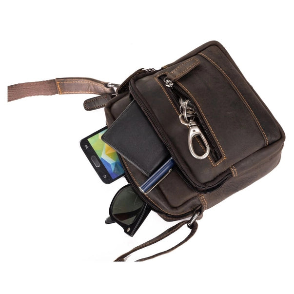 Oliver Unisex Leather Crossbody Bag: 2 COLORS
