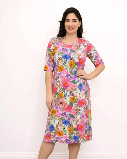 The Olivia Pink Bouquet Bamboo Dress 🍁