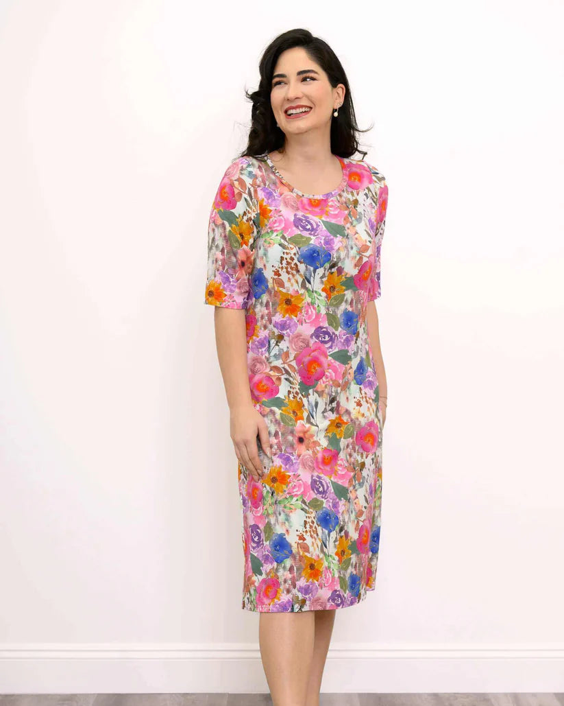 The Olivia Pink Bouquet Bamboo Dress 🍁