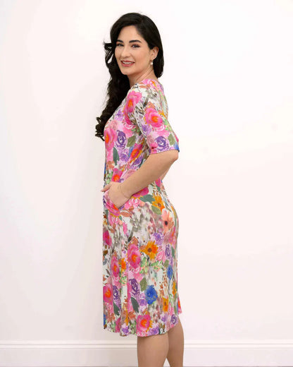 The Olivia Pink Bouquet Bamboo Dress 🍁