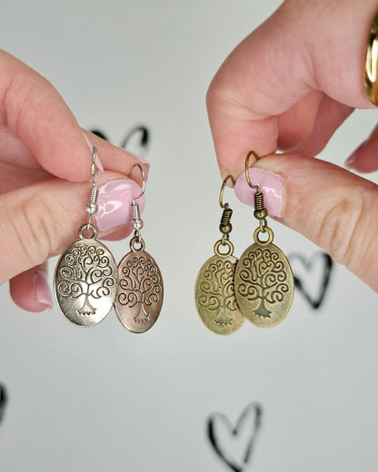 Oval Tree of Life Earrings