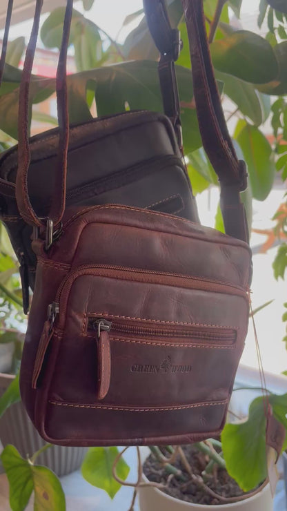Oliver Unisex Leather Crossbody Bag: 2 COLORS