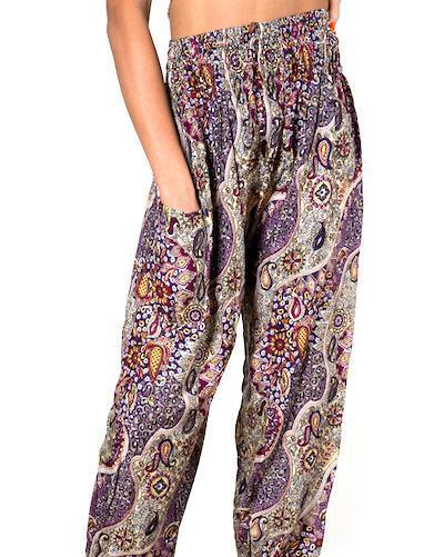 Purple Paisley Bali Pants