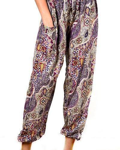 Purple Paisley Bali Pants
