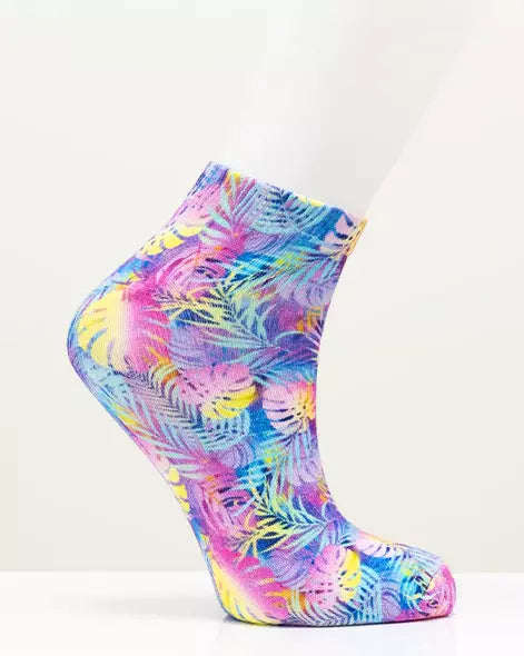 Rainbow Tropics Bamboo Ankle Socks 🍁