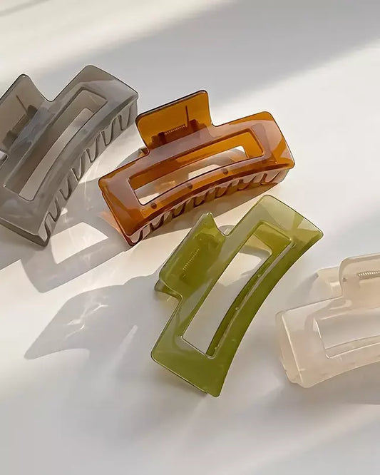 Rectangle Translucent Claw Clip - 4 COLORS