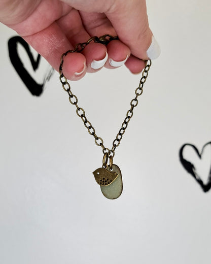 River Stone + Nature Brass Bracelet