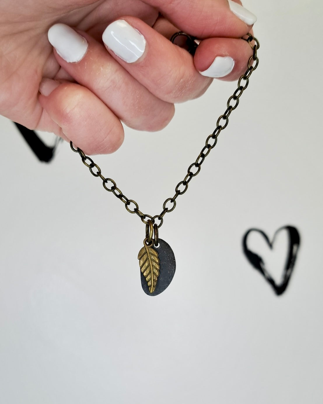 River Stone + Nature Brass Bracelet