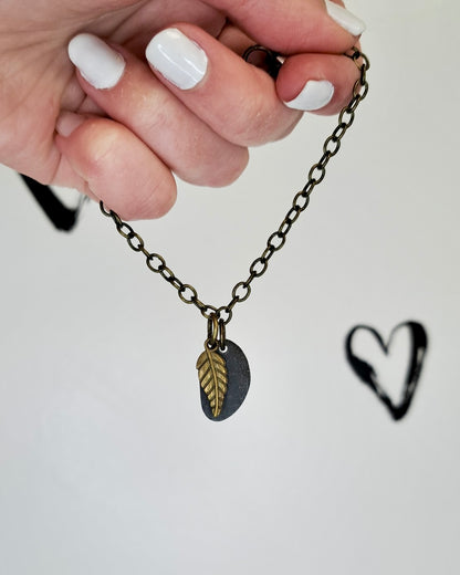 River Stone + Nature Brass Bracelet