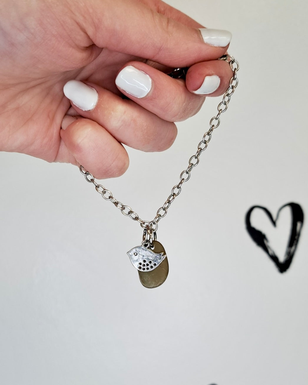 River Stone + Nature Silver Bracelet