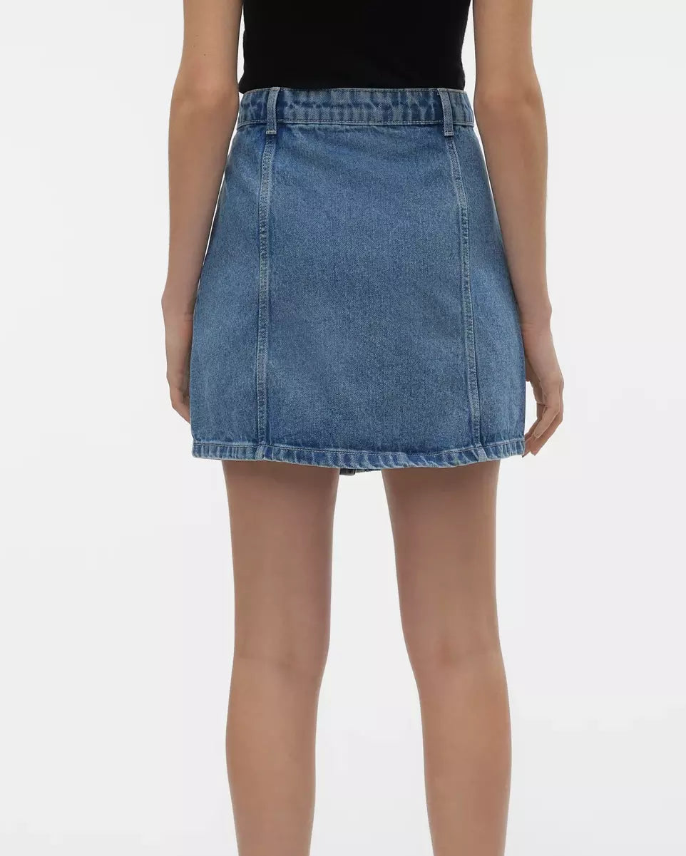 The Sasjo Short Denim Pocket Skirt