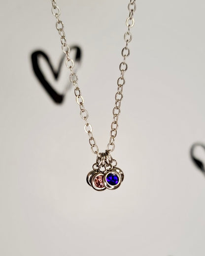 Silver Family Birthstone Necklace