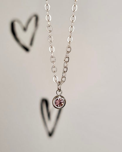 Silver Birthstone Necklace