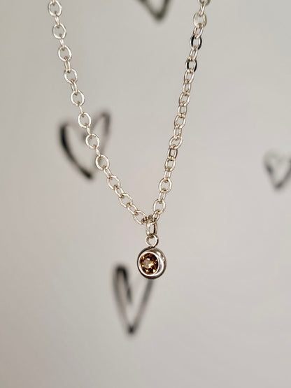 Silver Birthstone Necklace