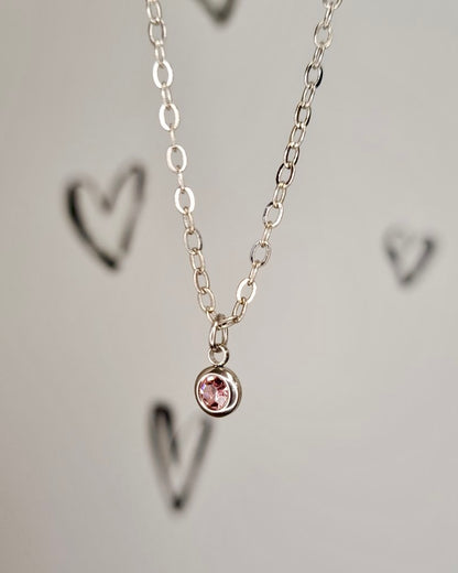 Silver Birthstone Necklace