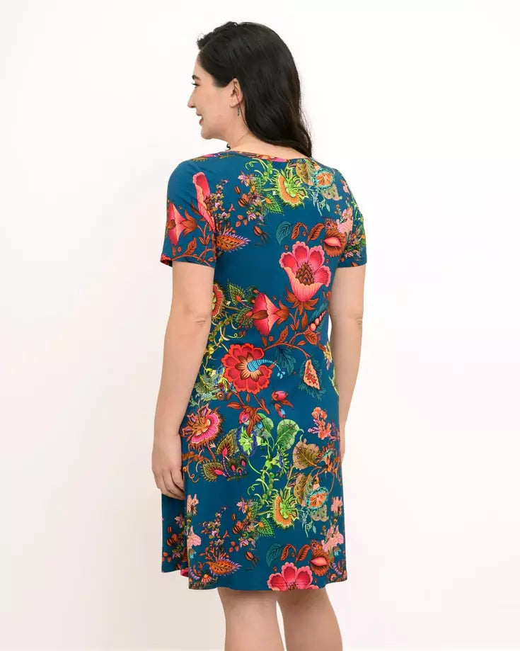 The Tee Teal Fantasy Bamboo Dress 🍁