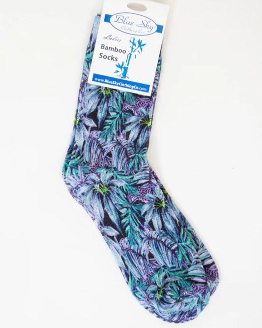 Tropical Teal Bamboo Dress Socks 🍁