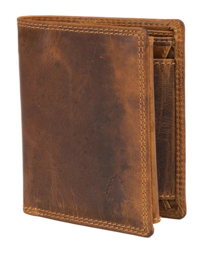 The Tyler Men’s Folded Leather Wallet with Coin Pocket