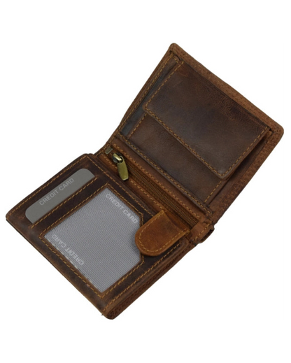 The Tyler Men’s Folded Leather Wallet with Coin Pocket