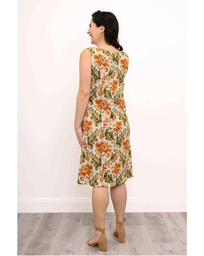 The Velma Khaki Tapestry Linen/Bamboo Dress 🍁