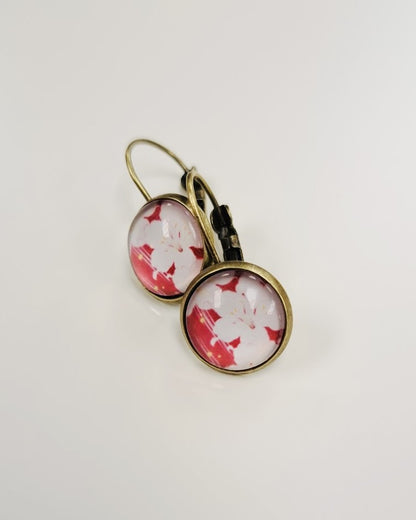 Whispering Lily Cabochon Drop Earrings