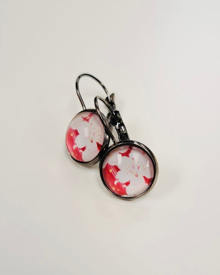 Whispering Lily Cabochon Drop Earrings