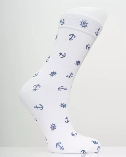 White Anchor Bamboo Dress Socks 🍁