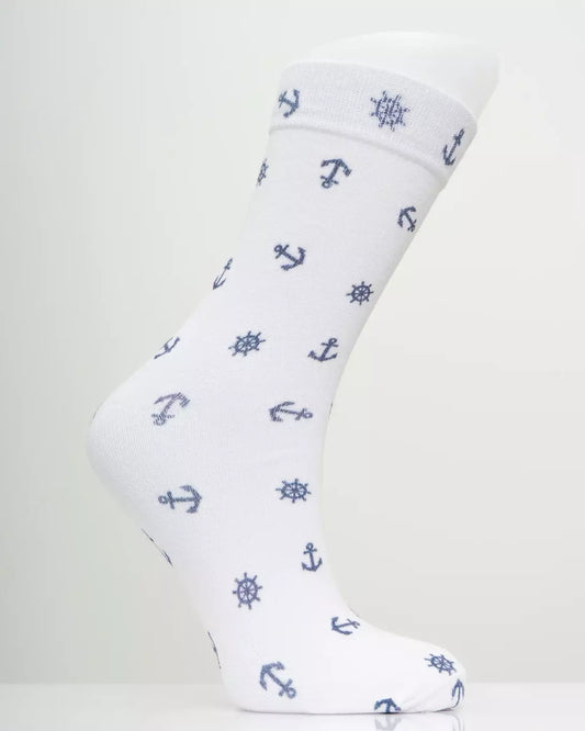 White Anchor Bamboo Dress Socks 🍁