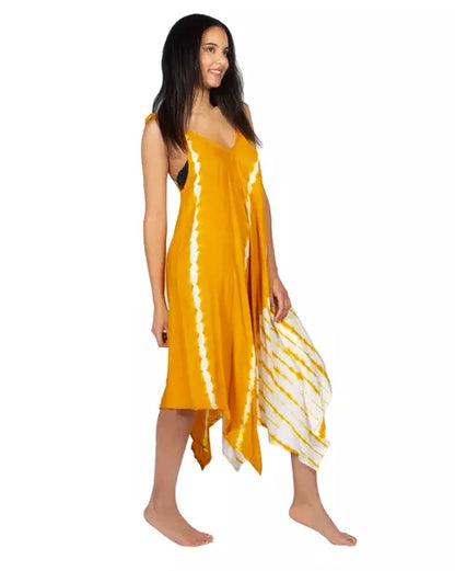 Yellow Tie Dye Bali Handkerchief Dress