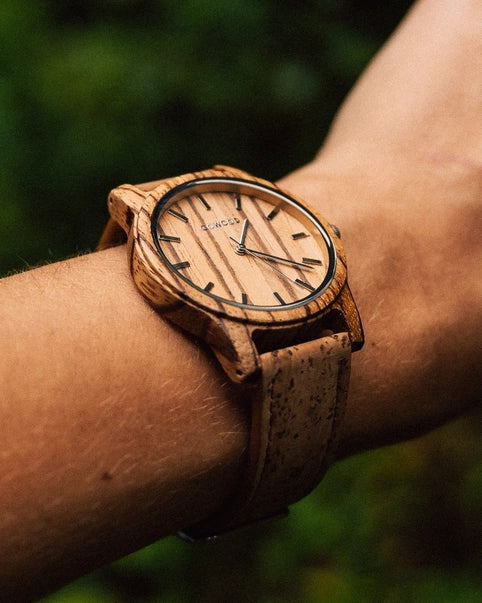 Zebra Wood + Cork Watch 🍁