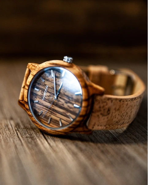 Zebra Wood + Cork Watch 🍁